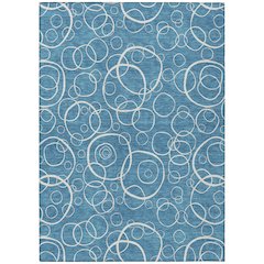 Machine Washable Indoor/Outdoor Chantille ACN2407 Teal 8' x 10' Rug