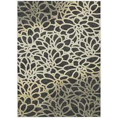 Machine Washable Indoor/Outdoor Chantille ACN2412 Black 8' x 10' Rug
