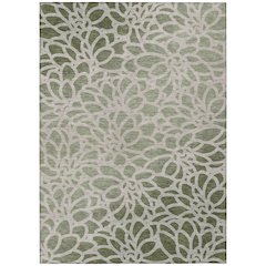 Machine Washable Indoor/Outdoor Chantille ACN2412 Green 8' x 10' Rug