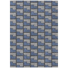 Machine Washable Indoor/Outdoor Chantille ACN2416 Blue 8' x 10' Rug
