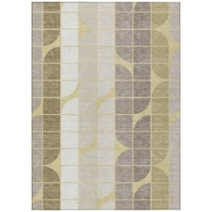 Machine Washable Indoor/Outdoor Chantille ACN2418 Gold 8' x 10' Rug