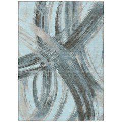 Machine Washable Indoor/Outdoor Chantille ACN2421 Teal 8' x 10' Rug