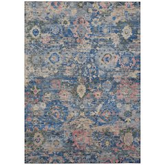 Machine Washable Indoor/Outdoor Chantille ACN2430 Blue 8' x 10' Rug