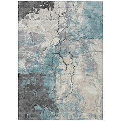 Machine Washable Indoor/Outdoor Chantille ACN2431 Teal 8' x 10' Rug