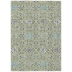 Machine Washable Indoor/Outdoor Chantille ACN2440 Green 8' x 10' Rug