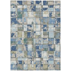 Machine Washable Indoor/Outdoor Chantille ACN2442 Blue 8' x 10' Rug