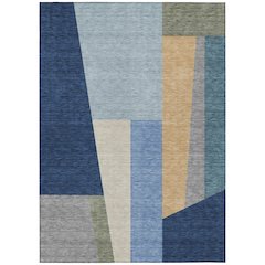Machine Washable Indoor/Outdoor Chantille ACN2446 Blue 8' x 10' Rug
