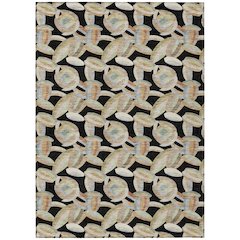 Machine Washable Indoor/Outdoor Chantille ACN2454 Black 8' x 10' Rug