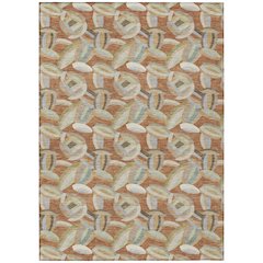 Machine Washable Indoor/Outdoor Chantille ACN2454 Orange 8' x 10' Rug