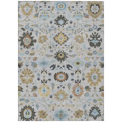 Machine Washable Indoor/Outdoor Chantille ACN2458 Gray 8' x 10' Rug