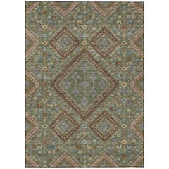 Machine Washable Indoor/Outdoor Chantille ACN2459 Green 8' x 10' Rug