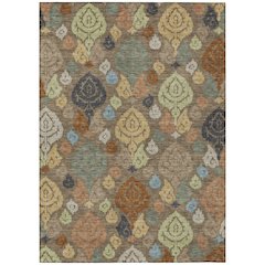 Machine Washable Indoor/Outdoor Chantille ACN2460 Brown 8' x 10' Rug