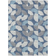 Machine Washable Indoor/Outdoor Chantille ACN2462 Blue 8' x 10' Rug