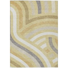 Machine Washable Indoor/Outdoor Chantille ACN2467 Gold 8' x 10' Rug