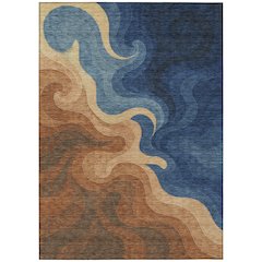 Machine Washable Indoor/Outdoor Chantille ACN2468 Orange 8' x 10' Rug