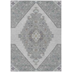Machine Washable Indoor/Outdoor Chantille ACN2472 Gray 8' x 10' Rug