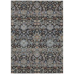 Machine Washable Indoor/Outdoor Chantille ACN2485 Black 8' x 10' Rug