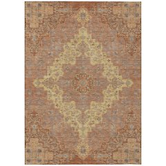 Machine Washable Indoor/Outdoor Chantille ACN2486 Orange 8' x 10' Rug