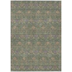 Machine Washable Indoor/Outdoor Chantille ACN2487 Green 8' x 10' Rug