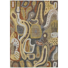 Machine Washable Indoor/Outdoor Chantille ACN2488 Brown 8' x 10' Rug