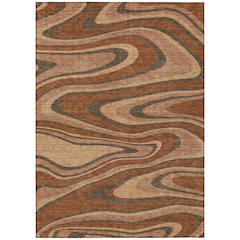 Machine Washable Indoor/Outdoor Chantille ACN2493 Orange 8' x 10' Rug