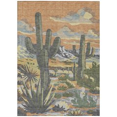 Machine Washable Indoor/Outdoor Chantille ACN2496 Orange 8' x 10' Rug