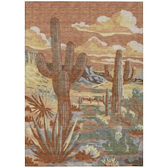 Machine Washable Indoor/Outdoor Chantille ACN2496 Orange 8' x 10' Rug