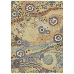 Machine Washable Indoor/Outdoor Chantille ACN2498 Gold 8' x 10' Rug