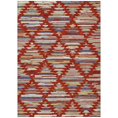 Machine Washable Indoor/Outdoor Chantille ACN2502 Red 8' x 10' Rug