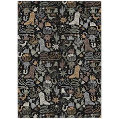 Machine Washable Indoor/Outdoor Chantille ACN2512 Black 8' x 10' Rug