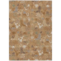 Machine Washable Indoor/Outdoor Chantille ACN2512 Orange 8' x 10' Rug