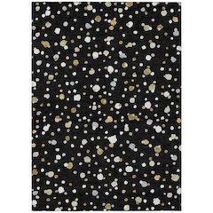 Machine Washable Indoor/Outdoor Chantille ACN2518 Black 8' x 10' Rug