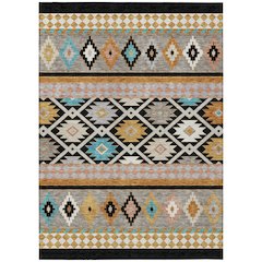 Machine Washable Indoor/Outdoor Chantille ACN2519 Black 8' x 10' Rug
