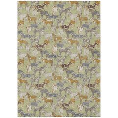 Machine Washable Indoor/Outdoor Chantille ACN2520 Green 8' x 10' Rug