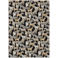 Machine Washable Indoor/Outdoor Chantille ACN2520 Black 8' x 10' Rug