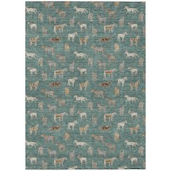 Machine Washable Indoor/Outdoor Chantille ACN2521 Green 8' x 10' Rug