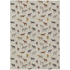 Machine Washable Indoor/Outdoor Chantille ACN2521 Brown 8' x 10' Rug