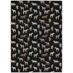 Machine Washable Indoor/Outdoor Chantille ACN2521 Black 8' x 10' Rug