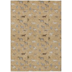 Machine Washable Indoor/Outdoor Chantille ACN2521 Gold 8' x 10' Rug