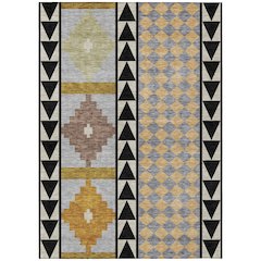 Machine Washable Indoor/Outdoor Chantille ACN2522 Black 8' x 10' Rug