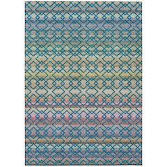Machine Washable Indoor/Outdoor Chantille ACN2531 Teal 8' x 10' Rug
