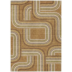 Machine Washable Indoor/Outdoor Chantille ACN2535 Orange 8' x 10' Rug
