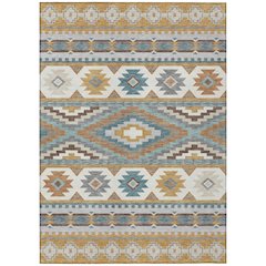 Machine Washable Indoor/Outdoor Chantille ACN2539 Gold 8' x 10' Rug