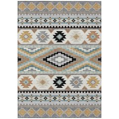 Machine Washable Indoor/Outdoor Chantille ACN2539 Gray 8' x 10' Rug