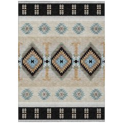 Machine Washable Indoor/Outdoor Chantille ACN2541 Black 8' x 10' Rug