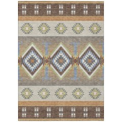 Machine Washable Indoor/Outdoor Chantille ACN2541 Brown 8' x 10' Rug