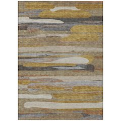 Machine Washable Indoor/Outdoor Chantille ACN2542 Brown 8' x 10' Rug