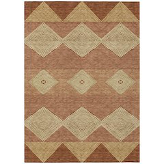 Machine Washable Indoor/Outdoor Chantille ACN2545 Orange 8' x 10' Rug