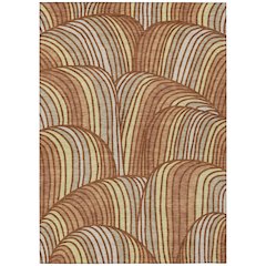 Machine Washable Indoor/Outdoor Chantille ACN2546 Orange 8' x 10' Rug