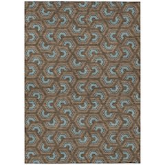 Machine Washable Indoor/Outdoor Chantille ACN2554 Brown 8' x 10' Rug